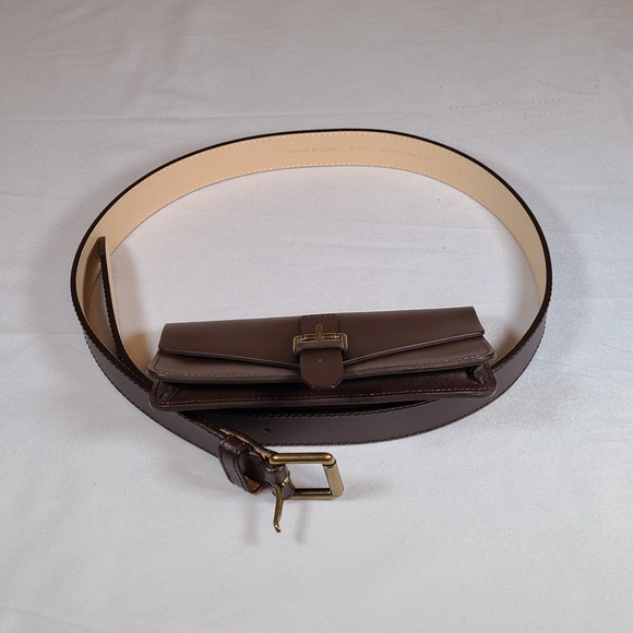 Brooks Brothers Coffee Brown Leather Belt Bag Medium - Picture 7 of 10
